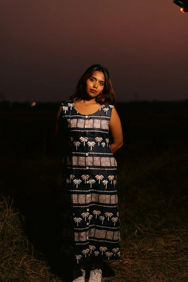 The Tiered Indigo Maxi