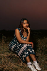The Tiered Indigo Maxi