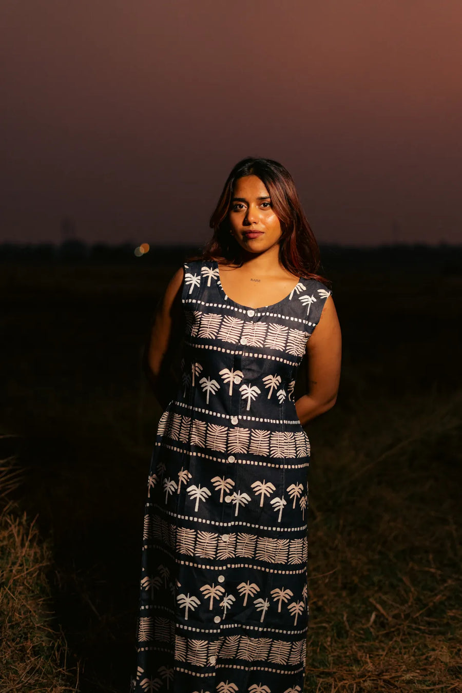 The Tiered Indigo Maxi
